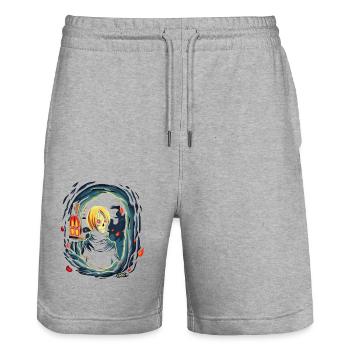 Dämonen sind auch Menschen - Stanley/Stella Unisex Bio Joggingshorts Trainer  - Grau meliert - Vorne - Nik (191cm) & Marisol (170cm)