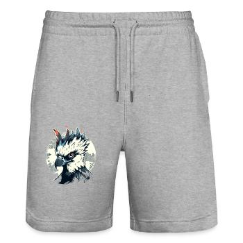 Raven, a fearsome harpy - Stanley/Stella Trainer Unisex Organic Jogging Shorts - heather grey - Front - Nik (191cm) & Marisol (170cm)
