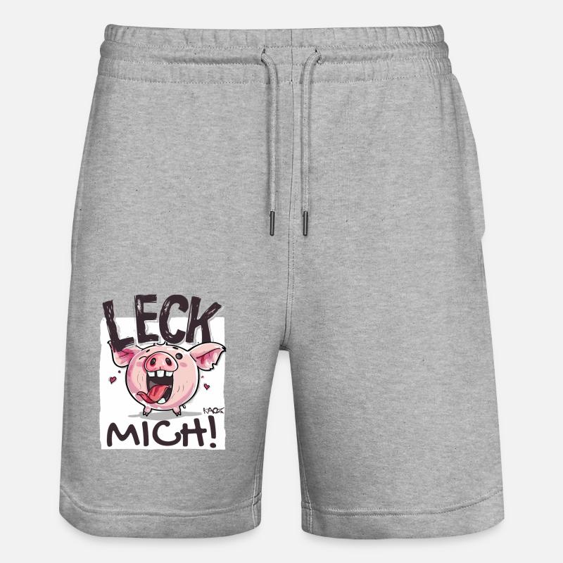 Petit cochon coquin : Lèche-moi - Short de jogging bio TRAINER Stanley/Stella unisexe - gris chiné