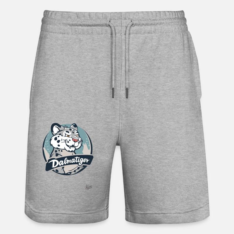Le Dalmatien : Le Tigre Dalmatien - Short de jogging bio TRAINER Stanley/Stella unisexe - gris chiné