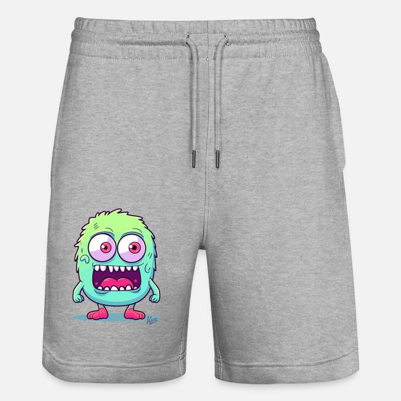 Monstre mignon et drôle - Short de jogging bio TRAINER Stanley/Stella unisexe - gris chiné