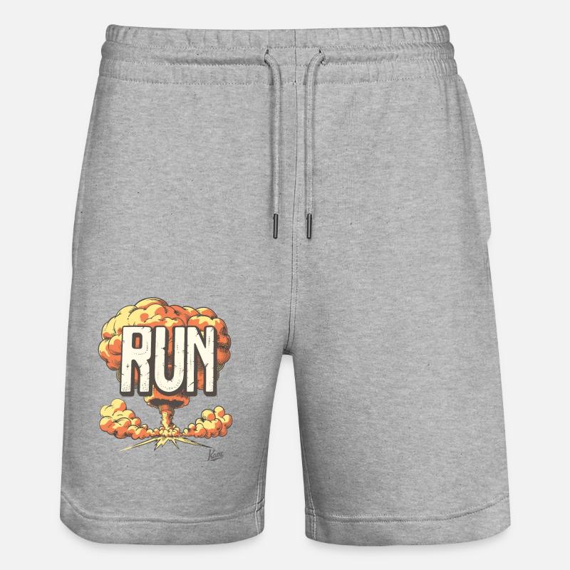 Boom nucléaire : fuir l’explosion, courir - Short de jogging bio TRAINER Stanley/Stella unisexe - gris chiné