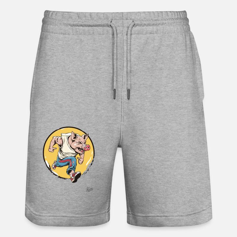 Cochon courant - Short de jogging bio TRAINER Stanley/Stella unisexe - gris chiné