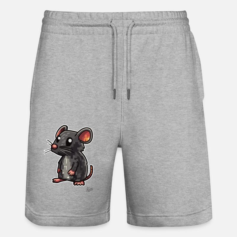 Drôle de souris rat - Short de jogging bio TRAINER Stanley/Stella unisexe - gris chiné