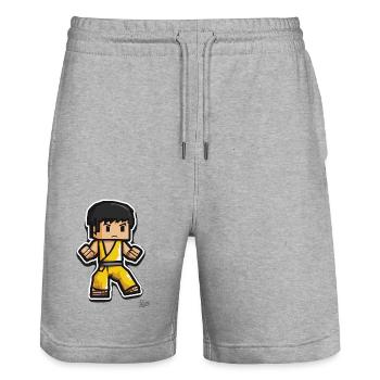 Survêtement jaune : Pixel Kung Fu Lee - Short de jogging bio TRAINER Stanley/Stella unisexe - gris chiné - Devant - Nik (191cm) & Marisol (170cm)