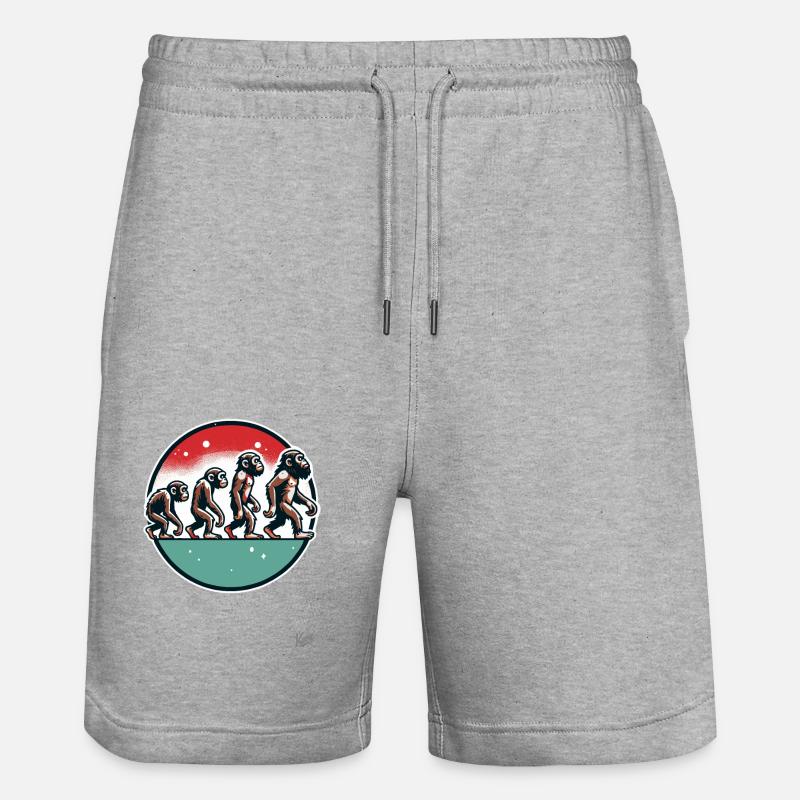 Evolution du singe - Short de jogging bio TRAINER Stanley/Stella unisexe - gris chiné