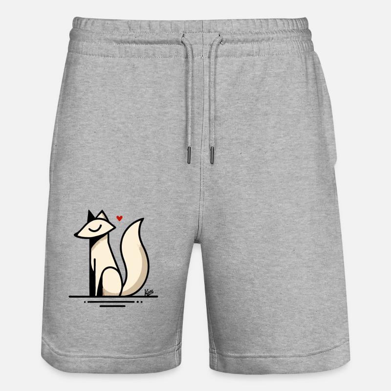 Fuchs Liebe mit Herz - Stanley/Stella Unisex Bio Joggingshorts Trainer  - Grau meliert