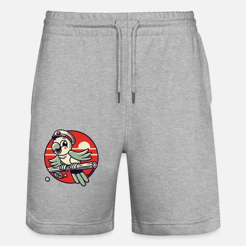 Capitaine Perroquet de la jungle - Short de jogging bio TRAINER Stanley/Stella unisexe - gris chiné