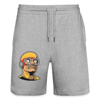 Old Super Hero - Stanley/Stella Trainer Unisex Organic Jogging Shorts - heather grey - Front - Nik (191cm) & Marisol (170cm)