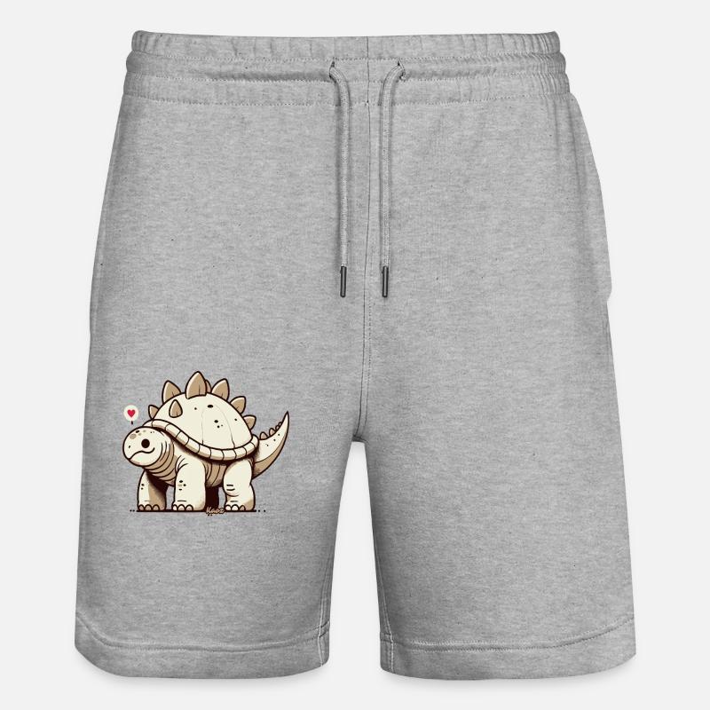 Dinosaure mignon avec coeur - Short de jogging bio TRAINER Stanley/Stella unisexe - gris chiné