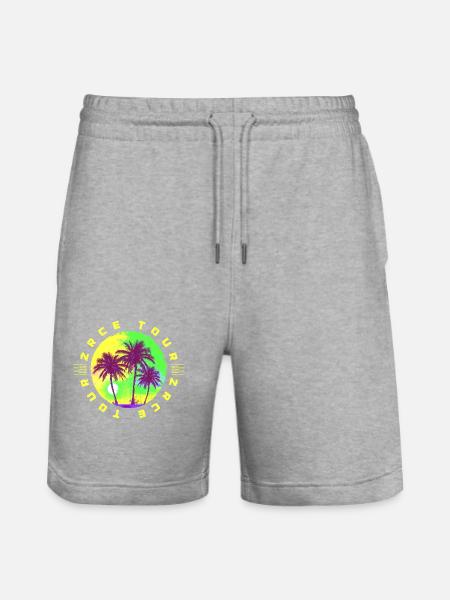 Zrce Tour Palm Tree Holidays - Stanley/Stella Trainer Unisex Organic Jogging Shorts - heather grey