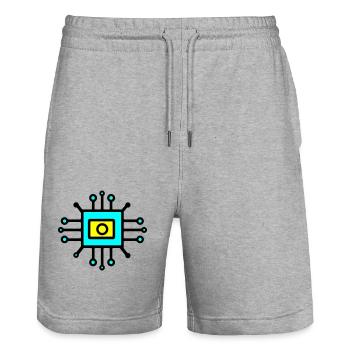 Capteur d’ordinateur numérique à puce - Short de jogging bio TRAINER Stanley/Stella unisexe - gris chiné - Devant - Nik (191cm) & Marisol (170cm)