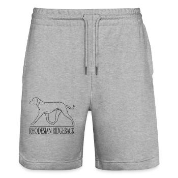 RHODESIAN RIDGEBACK Lion Dog Dogs Dog Wilsigns - Stanley/Stella Trainer Unisex Organic Jogging Shorts - heather grey - Front - Nik (191cm) & Marisol (170cm)