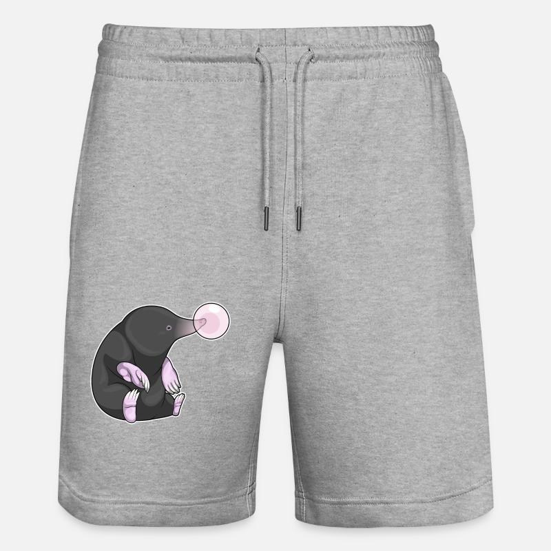 Mole chewing gum - Stanley/Stella Trainer Unisex Organic Jogging Shorts - heather grey
