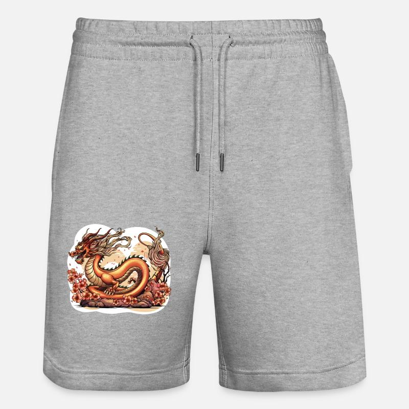 Ryū Dragon japonais - Short de jogging bio TRAINER Stanley/Stella unisexe - gris chiné