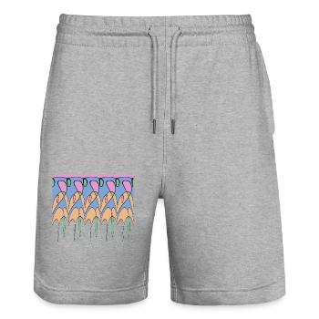 Spring 2 - Stanley/Stella Unisex Bio Joggingshorts Trainer  - Grau meliert - Vorne - Nik (191cm) & Marisol (170cm)