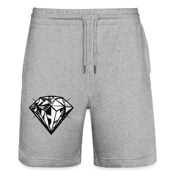 Symbole du diamant - Short de jogging bio TRAINER Stanley/Stella unisexe - gris chiné - Devant - Nik (191cm) & Marisol (170cm)