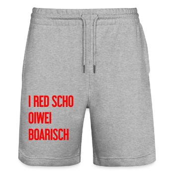 I red scho oiwei boarisch - Short de jogging bio TRAINER Stanley/Stella unisexe - gris chiné - Devant - Nik (191cm) & Marisol (170cm)