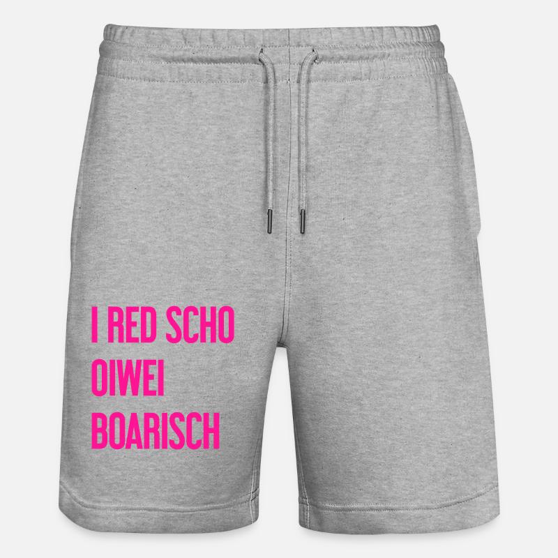 I red scho oiwei boarisch - Short de jogging bio TRAINER Stanley/Stella unisexe - gris chiné