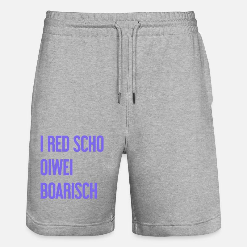 I red scho oiwei boarisch - Short de jogging bio TRAINER Stanley/Stella unisexe - gris chiné