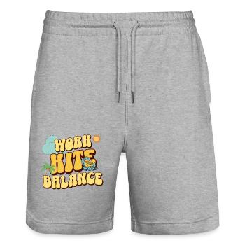 Kitesurfing Kitesurf Kiteboard - Short de jogging bio TRAINER Stanley/Stella unisexe - gris chiné - Devant - Nik (191cm) & Marisol (170cm)