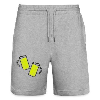 Beer glass beer mug beer - Stanley/Stella Trainer Unisex Organic Jogging Shorts - heather grey - Front - Nik (191cm) & Marisol (170cm)