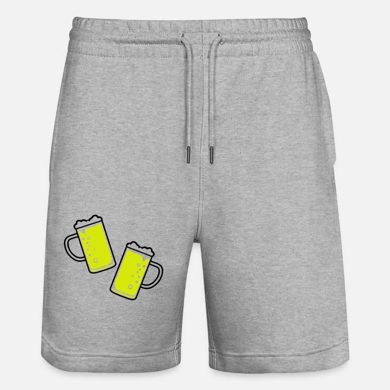 Bierglas Bierkrug Bier - Stanley/Stella Unisex Bio Joggingshorts Trainer  - Grau meliert