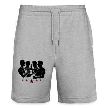 Team Party Gruppe Feiern Jga - Stanley/Stella Unisex Bio Joggingshorts Trainer  - Grau meliert - Vorne - Nik (191cm) & Marisol (170cm)