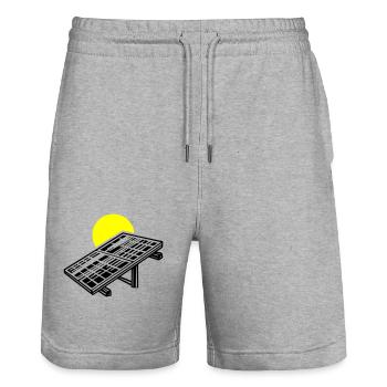 Panneaux d’énergie solaire - Short de jogging bio TRAINER Stanley/Stella unisexe - gris chiné - Devant - Nik (191cm) & Marisol (170cm)