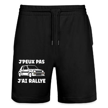 Humour pilote de rallye - Short de jogging bio TRAINER Stanley/Stella unisexe - noir - Devant - Nik (191cm) & Marisol (170cm)