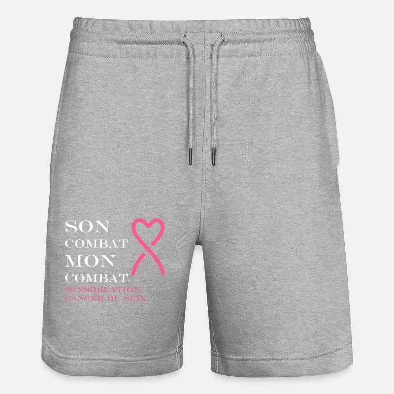 Sensibilisation cancer du sein - Short de jogging bio TRAINER Stanley/Stella unisexe - gris chiné