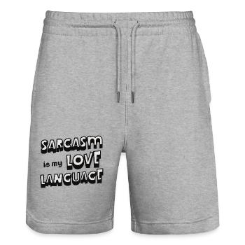 Sarcasm Is My Love Language Funny Sarcastic Quote - Stanley/Stella Trainer Unisex Organic Jogging Shorts - heather grey - Front - Nik (191cm) & Marisol (170cm)