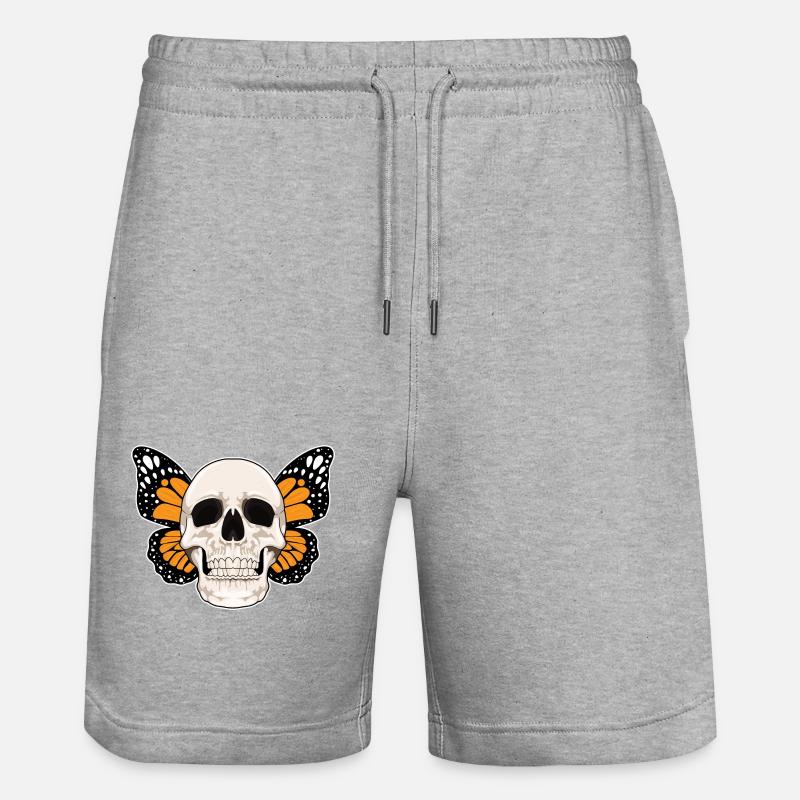 Crâne de papillon - Short de jogging bio TRAINER Stanley/Stella unisexe - gris chiné