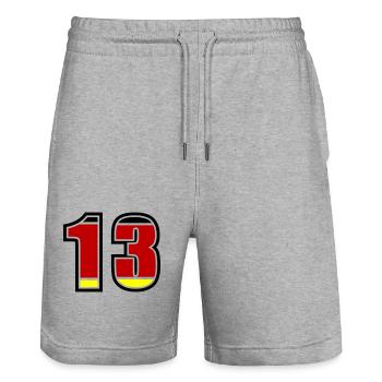 13 Nummer Deutschland Trikot - Stanley/Stella Unisex Bio Joggingshorts Trainer  - Grau meliert - Vorne - Nik (191cm) & Marisol (170cm)