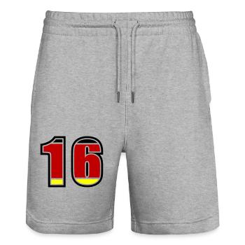 16 Nummer Deutschland Trikot - Stanley/Stella Unisex Bio Joggingshorts Trainer  - Grau meliert - Vorne - Nik (191cm) & Marisol (170cm)