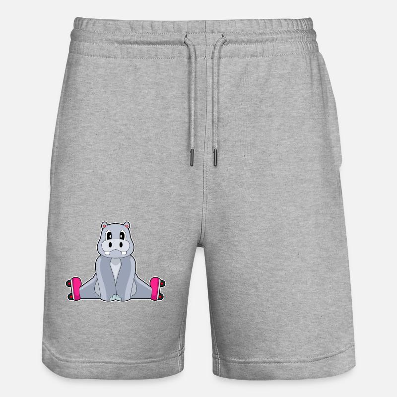 Nilpferd Inline skating Rollschuhe - Stanley/Stella Unisex Bio Joggingshorts Trainer - Grau meliert