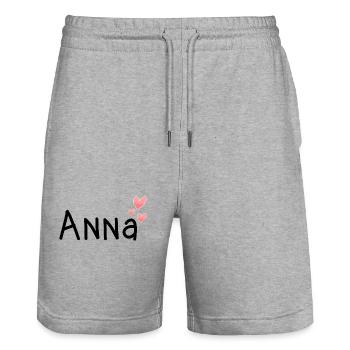 Name - Anna - Stanley/Stella Unisex Bio Joggingshorts Trainer  - Grau meliert - Vorne - Nik (191cm) & Marisol (170cm)