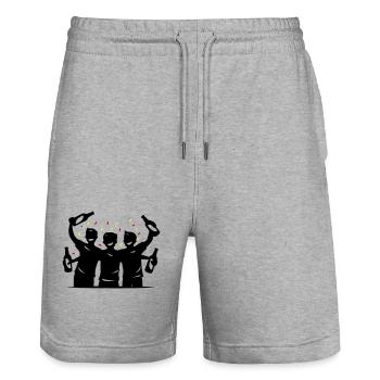 Drinking Silhouette Symbol - Stanley/Stella Unisex Bio Joggingshorts Trainer  - Grau meliert - Vorne - Nik (191cm) & Marisol (170cm)