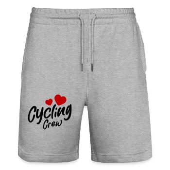 Cycling Crew Herz - Stanley/Stella Unisex Bio Joggingshorts Trainer  - Grau meliert - Vorne - Nik (191cm) & Marisol (170cm)