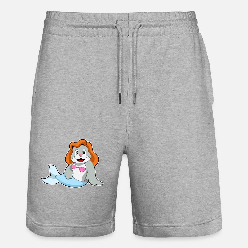 Sceau Sirène - Short de jogging bio TRAINER Stanley/Stella unisexe - gris chiné