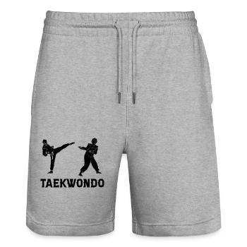 Taekwondo - Short de jogging bio TRAINER Stanley/Stella unisexe - gris chiné - Devant - Nik (191cm) & Marisol (170cm)
