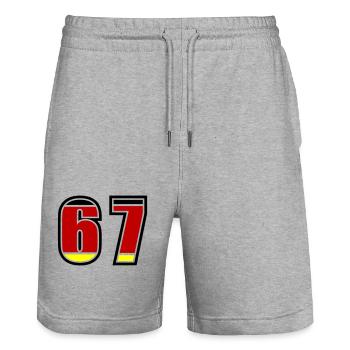 67 Numéro Allemagne Jersey - Short de jogging bio TRAINER Stanley/Stella unisexe - gris chiné - Devant - Nik (191cm) & Marisol (170cm)