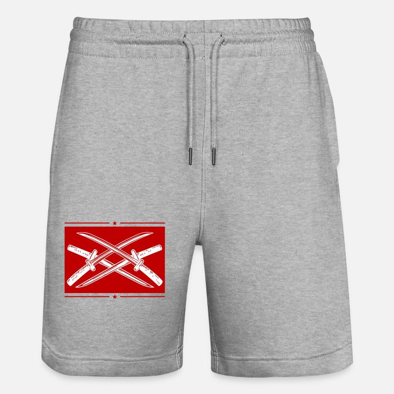 Samurai Sword Element - Stanley/Stella Trainer Unisex Organic Jogging Shorts - heather grey
