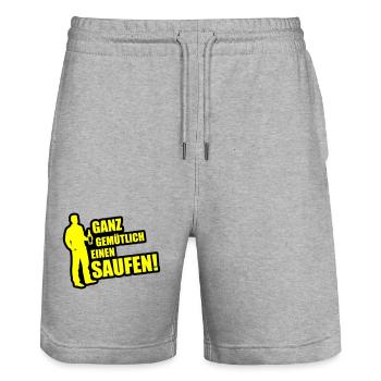 Leisurely boozing at the end of the day - Stanley/Stella Trainer Unisex Organic Jogging Shorts - heather grey - Front - Nik (191cm) & Marisol (170cm)