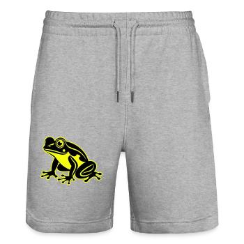 Frosch Symbol - Stanley/Stella Unisex Bio Joggingshorts Trainer  - Grau meliert - Vorne - Nik (191cm) & Marisol (170cm)
