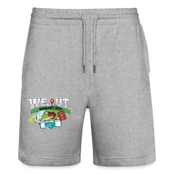 We Out Trip To Germany Travel Matching Family - Stanley/Stella Trainer Unisex Organic Jogging Shorts - heather grey - Front - Nik (191cm) & Marisol (170cm)