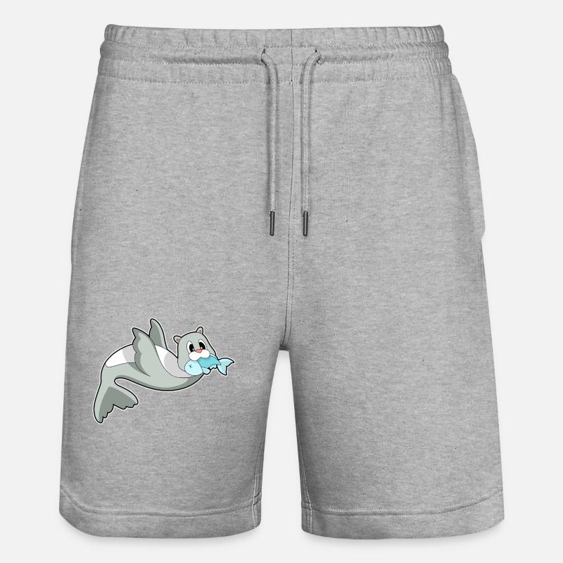 Poisson phoque - Short de jogging bio TRAINER Stanley/Stella unisexe - gris chiné