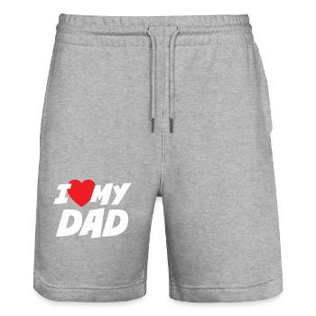 I Love my Dad - Stanley/Stella Trainer Unisex Organic Jogging Shorts - heather grey - Front - Nik (191cm) & Marisol (170cm)