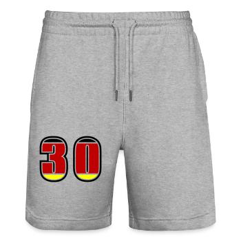 Numéro 30 Allemagne Jersey - Short de jogging bio TRAINER Stanley/Stella unisexe - gris chiné - Devant - Nik (191cm) & Marisol (170cm)