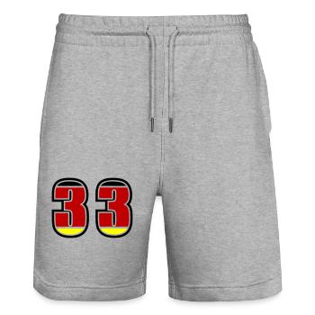 33 Numéro Allemagne Jersey - Short de jogging bio TRAINER Stanley/Stella unisexe - gris chiné - Devant - Nik (191cm) & Marisol (170cm)